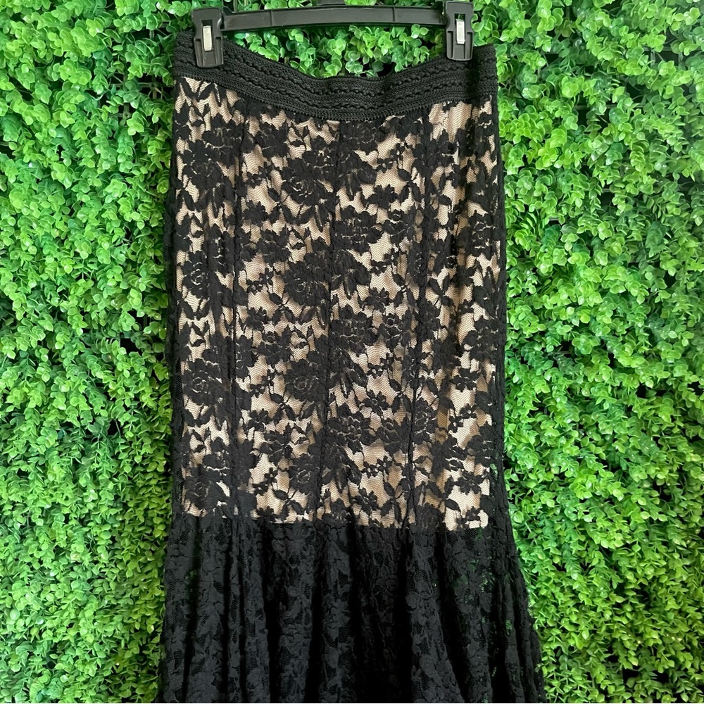 Marciano Women's Large Black Lace Maxi Mermaid Skirt - Picture 6 of 16